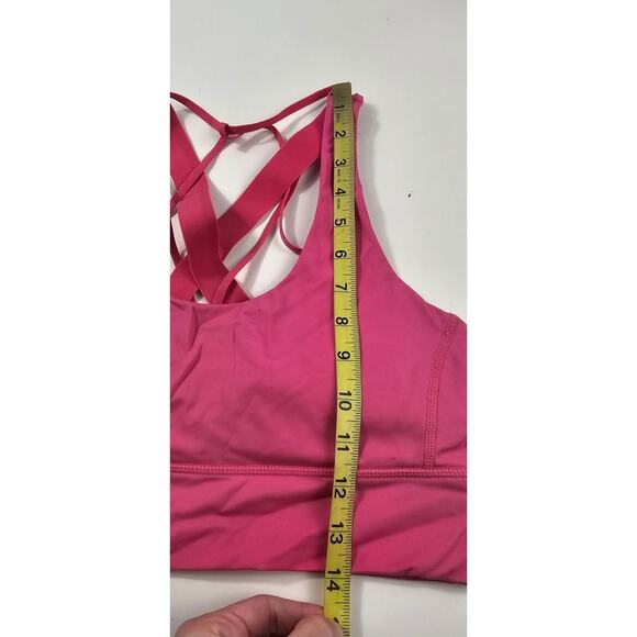 Hot pink padded balance athlwtics aura strappy sports bra full coverage sport M - Picture 8 of 12